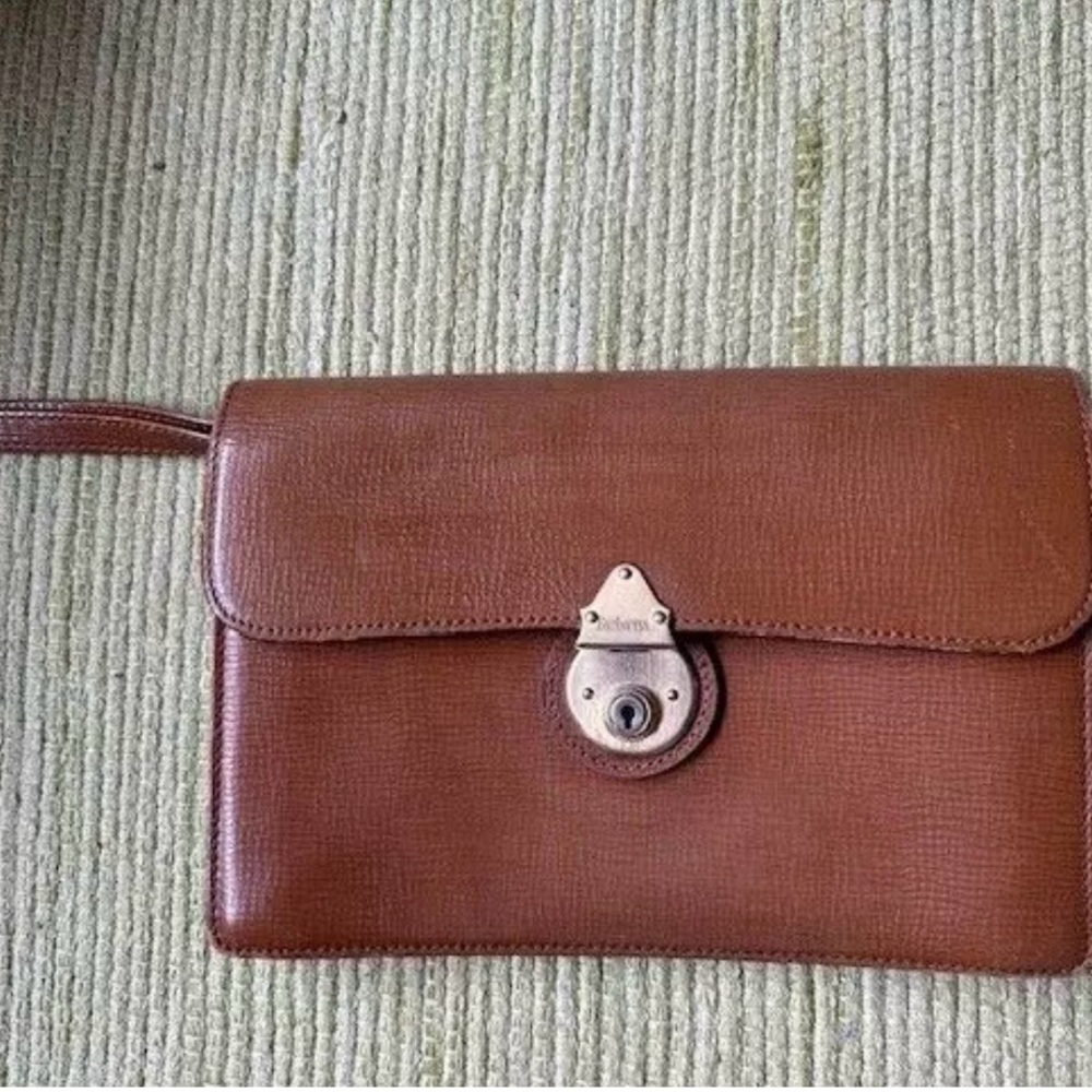 Vintage Burberry Brown Leather Clutch